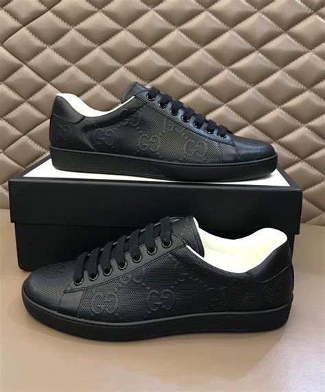 gucci ace black gg|ace leather Gucci sneakers.